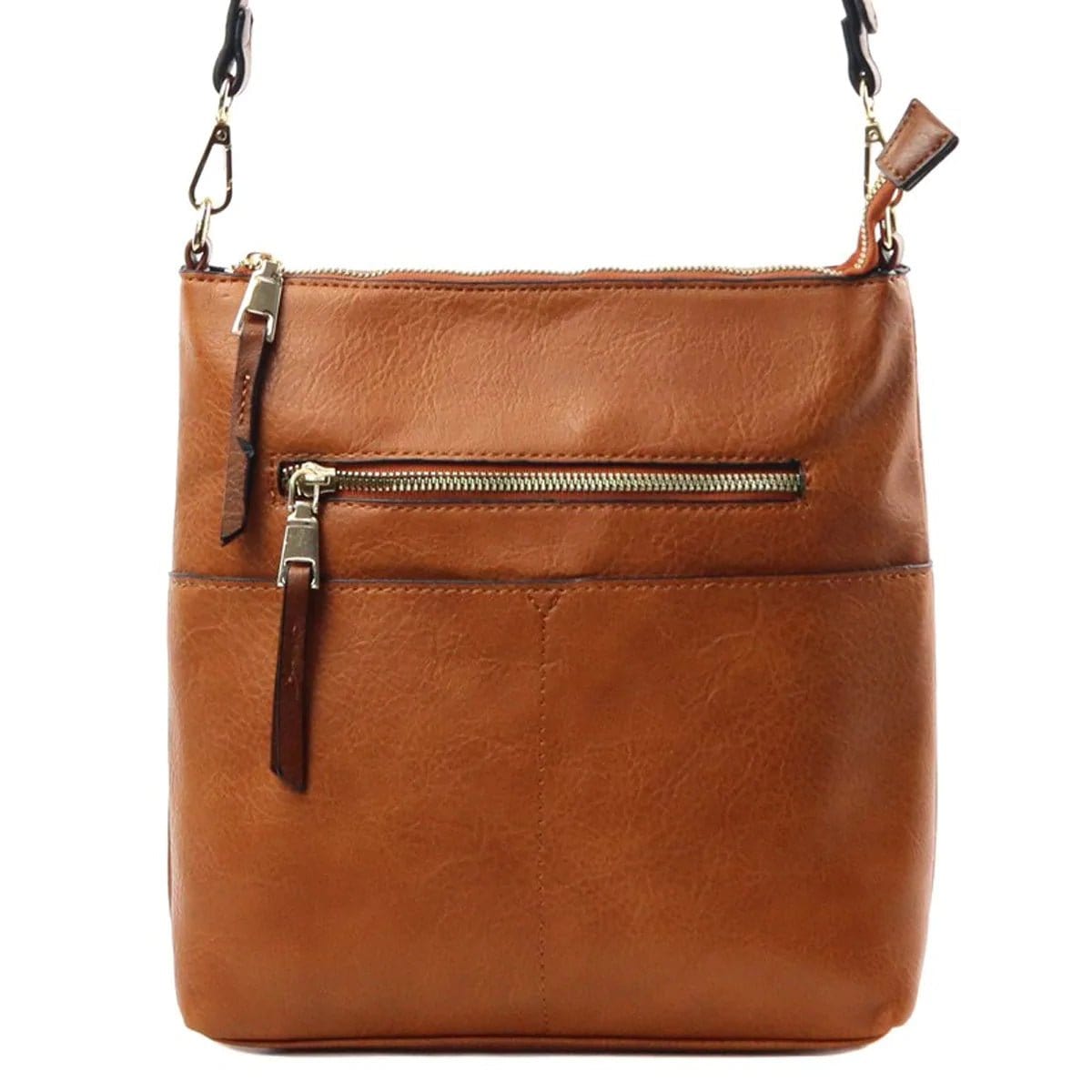 LQF038 Elina Zipper Front Crossbody Bag - MiMi Wholesale