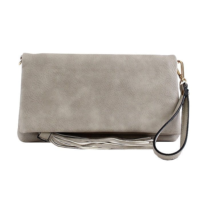 M1772 Flapover Clutch/Crossbody With Tassel - MiMi Wholesale
