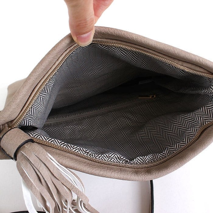 M1772 Flapover Clutch/Crossbody With Tassel - MiMi Wholesale
