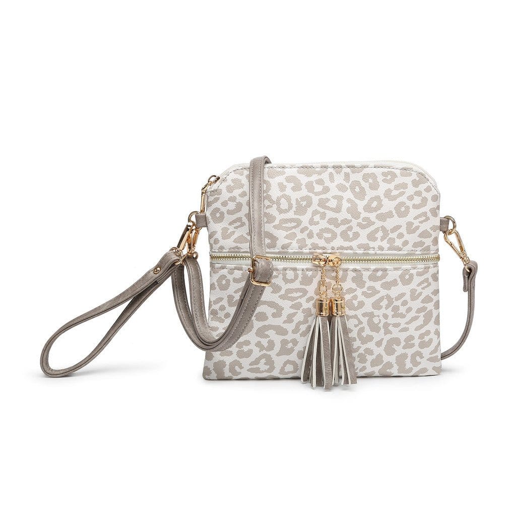 M1785 Monogrammable Two Tone Crossbody with Tassel - MiMi Wholesale