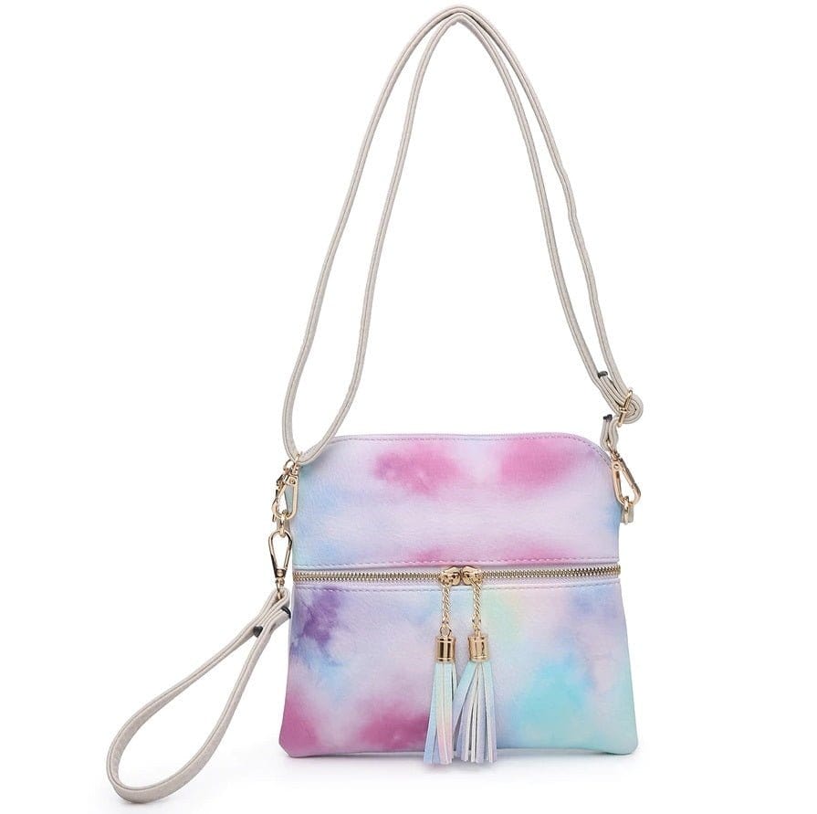 M1785 Monogrammable Two Tone Crossbody with Tassel - MiMi Wholesale