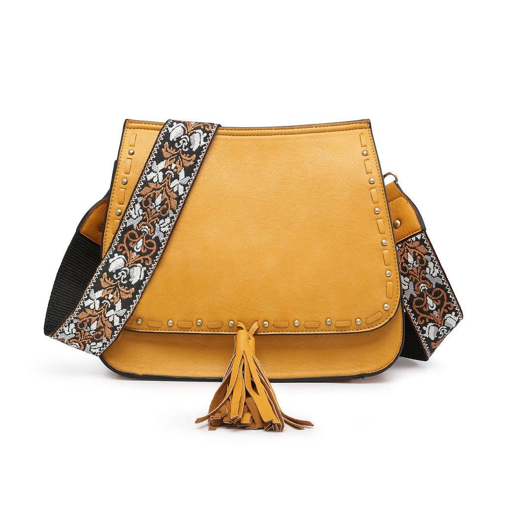 M1970 Structured Flapover Crossbody w/ Guitar Strap - MiMi Wholesale