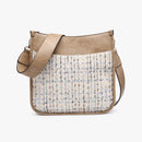 M1977TWD Chloe Tweed Crossbody w/ Guitar Strap - MiMi Wholesale