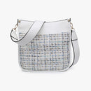 M1977TWD Chloe Tweed Crossbody w/ Guitar Strap - MiMi Wholesale