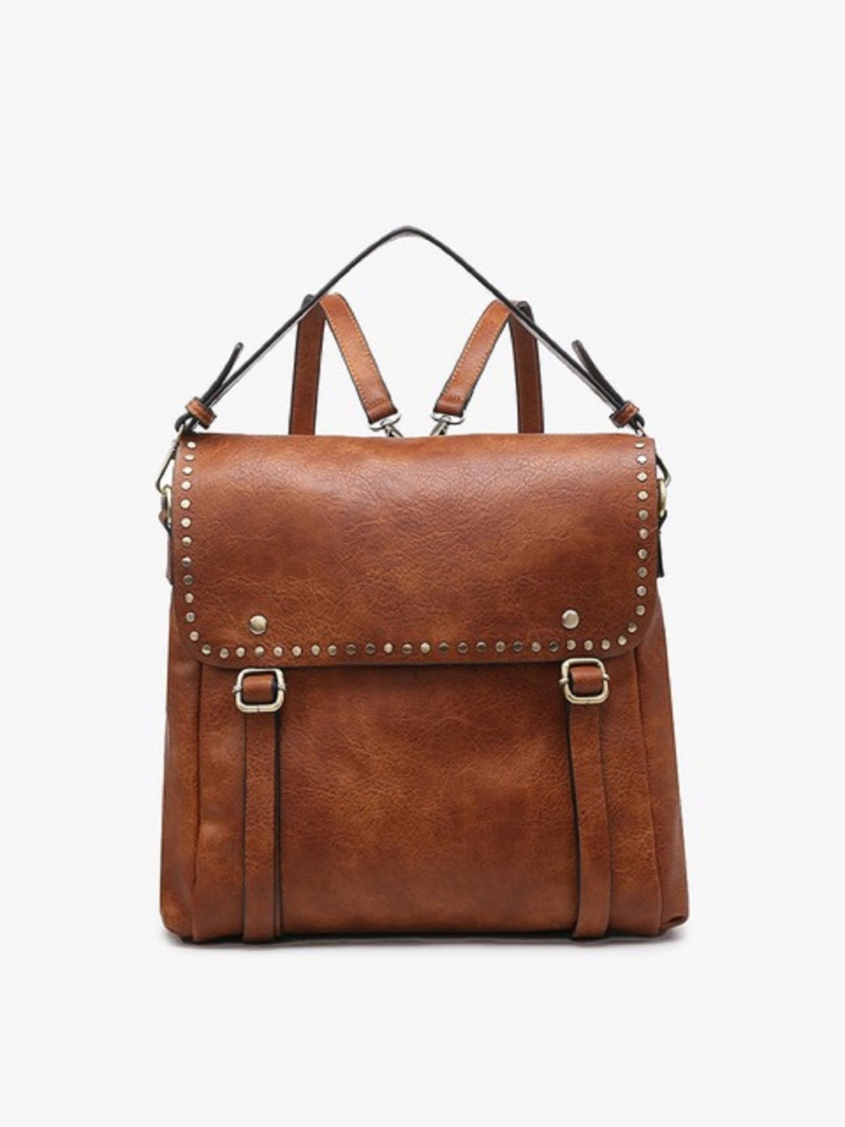 M2000 Indigo Convertible Backpack w/ Stud Details - MiMi Wholesale