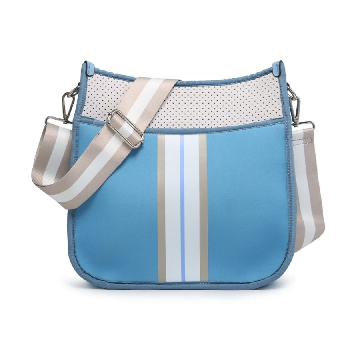 M2024STRP Stripe Neoprene Crossbody w/ Guitar Strap - MiMi Wholesale