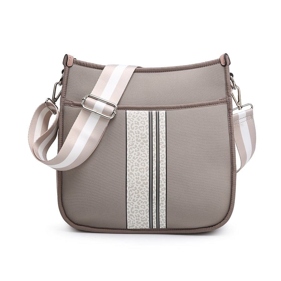 M2024STRP Stripe Neoprene Crossbody w/ Guitar Strap - MiMi Wholesale