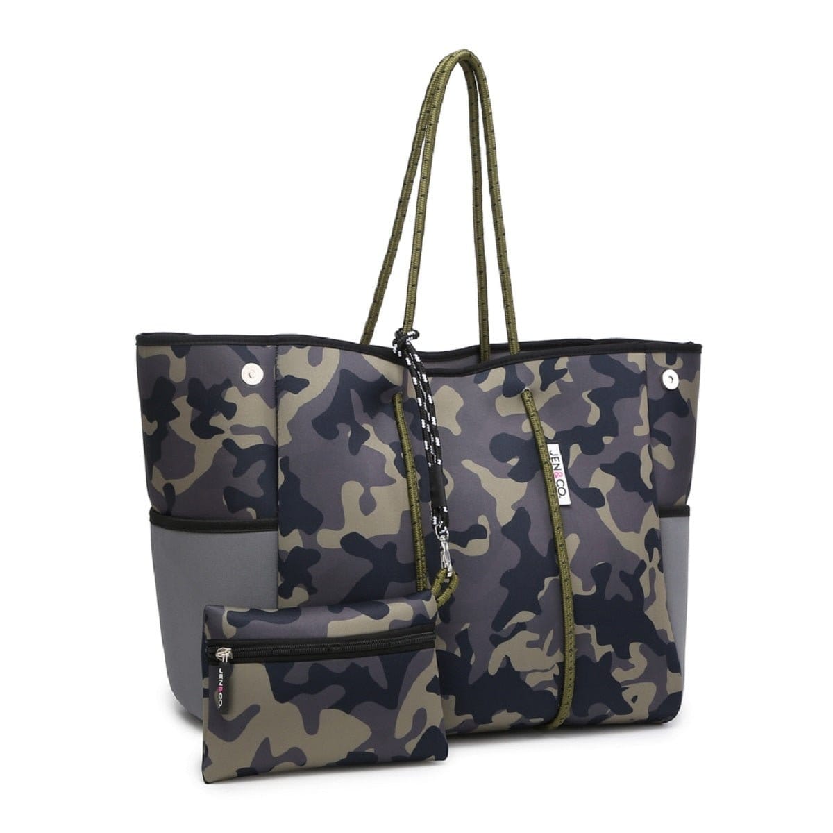 M2146 Large Neoprene Shoulder Tote w/ Pouch - MiMi Wholesale