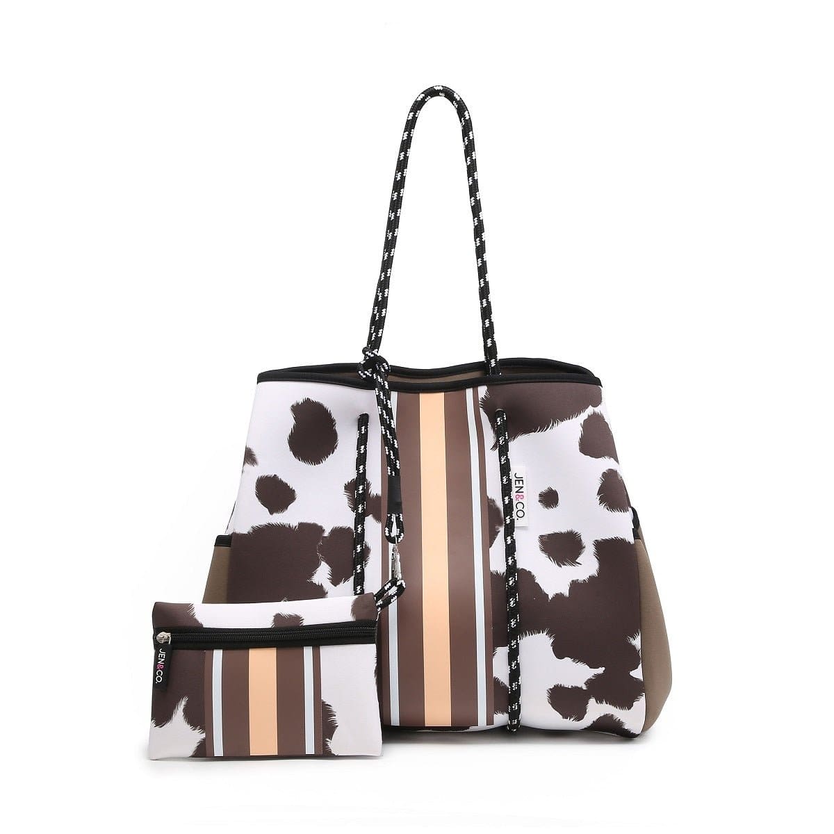 M2146STRP Neoprene Shoulder Tote w/ Pouch - MiMi Wholesale