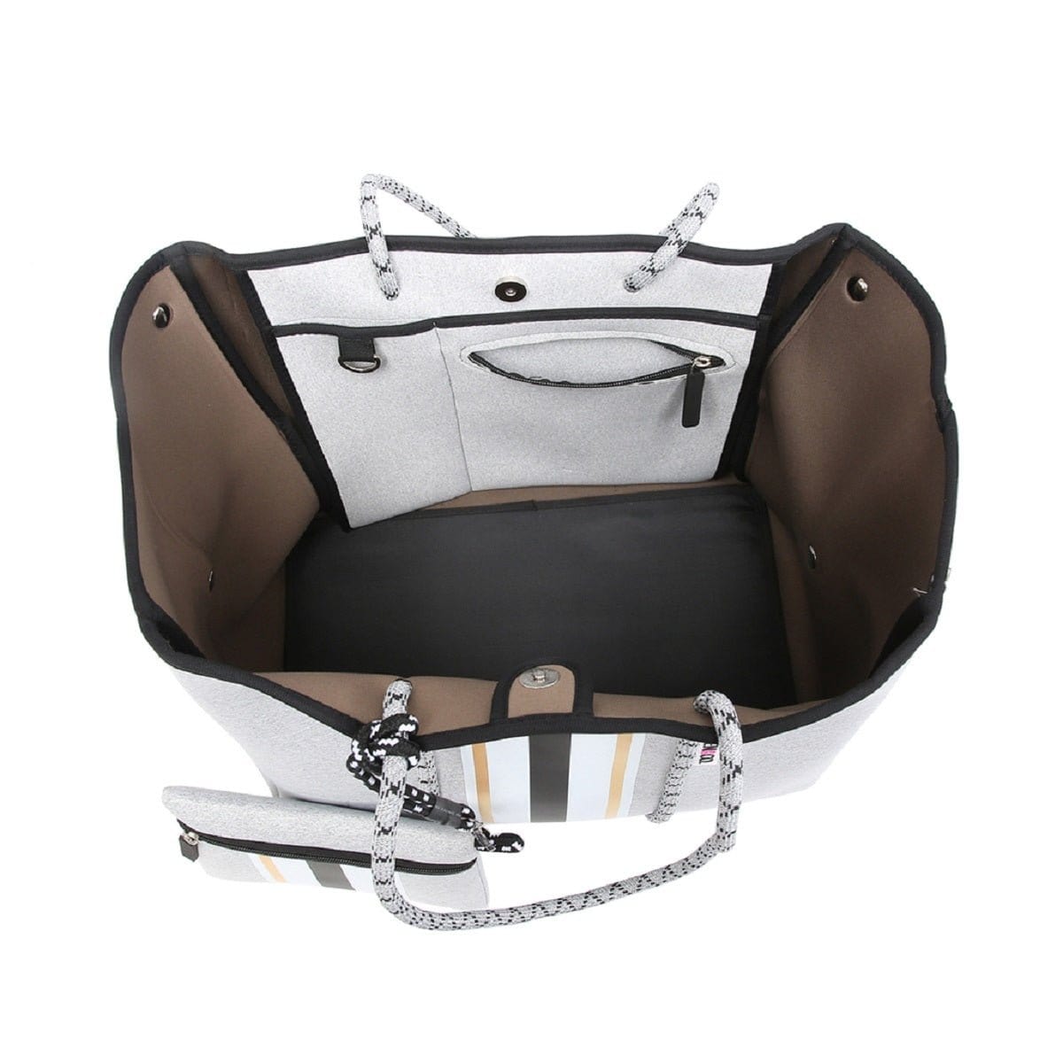 M2146STRP Neoprene Shoulder Tote w/ Pouch - MiMi Wholesale