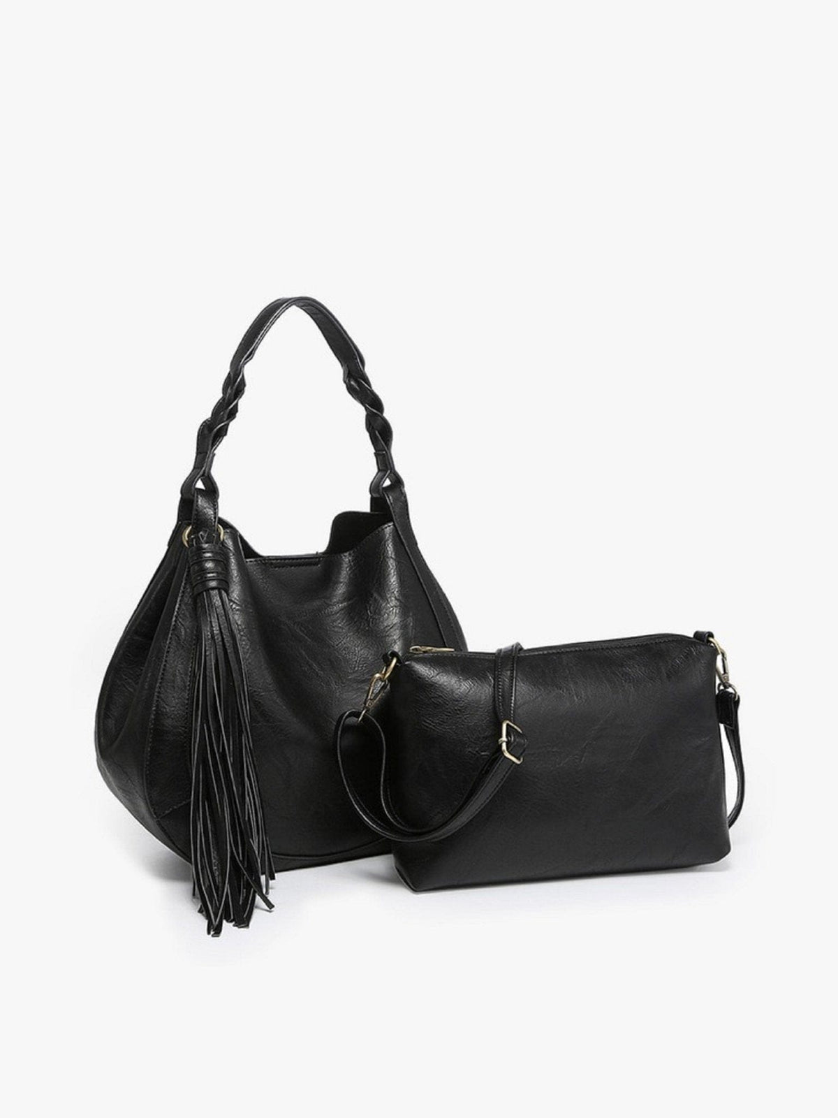 M2180 Large Tassel Hobo w/ Braided Handle - MiMi Wholesale