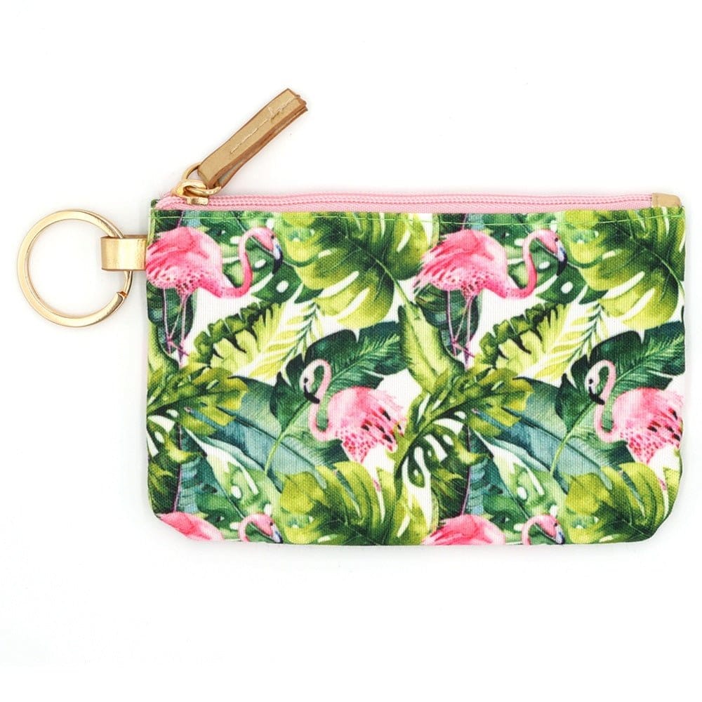 MB0147 Tropical Flamingo Lanyard ID Wallet - MiMi Wholesale
