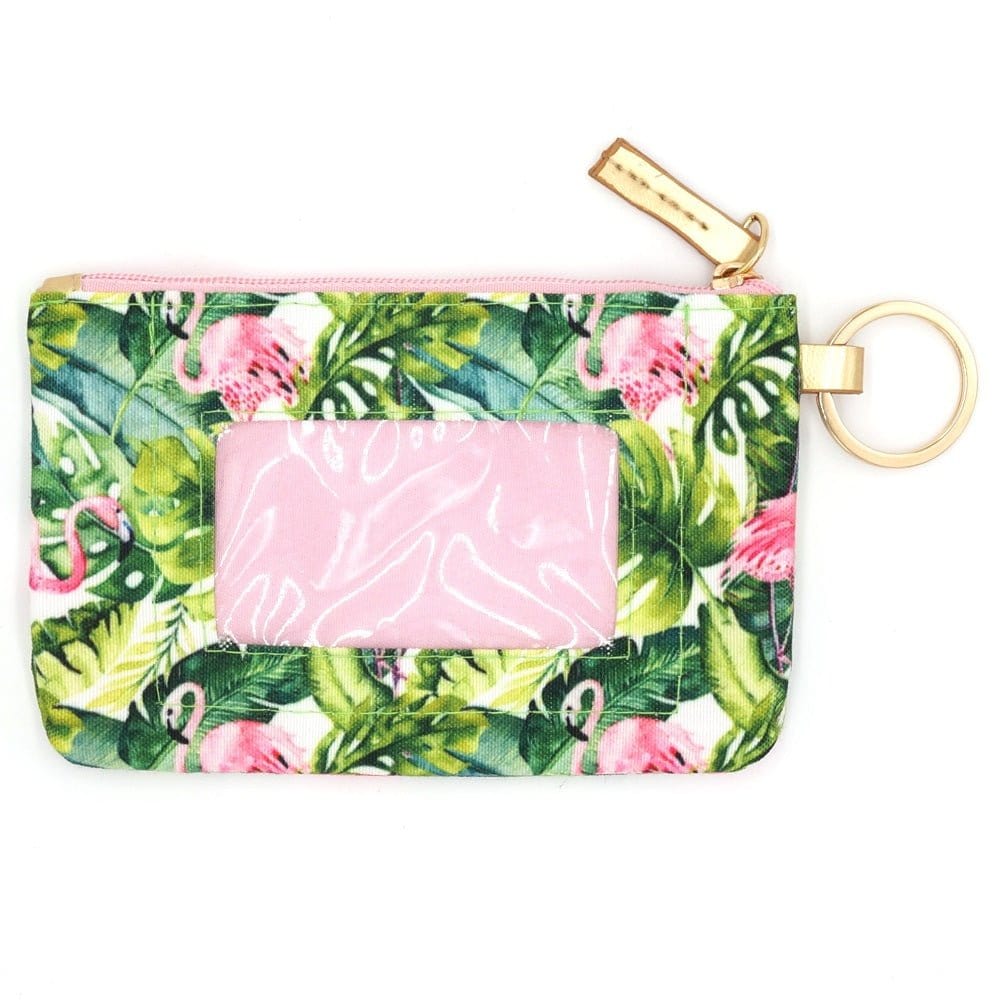 MB0147 Tropical Flamingo Lanyard ID Wallet - MiMi Wholesale