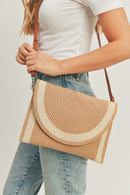 MB0182 Josie Straw Crossbody/Clutch - MiMi Wholesale