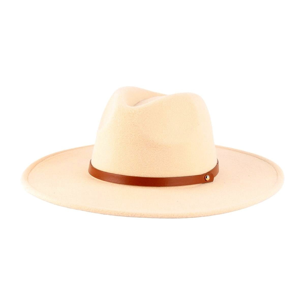 MH0053 Fedora Band Trim Felt Hat - MiMi Wholesale