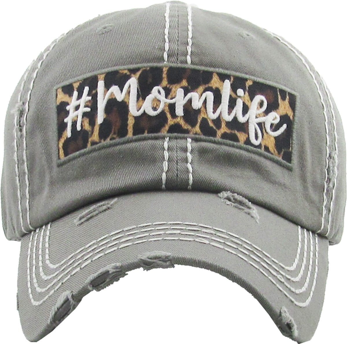 "Momlife" Leopard Vintage Vintage ball Cap - MiMi Wholesale