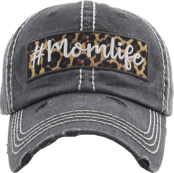 "Momlife" Leopard Vintage Vintage ball Cap - MiMi Wholesale