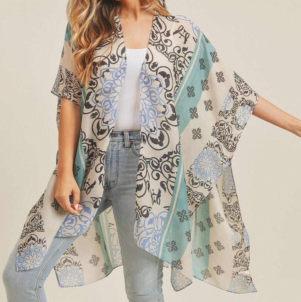 MS0211 Bohemian Pattern Beach Summer Kimono - MiMi Wholesale