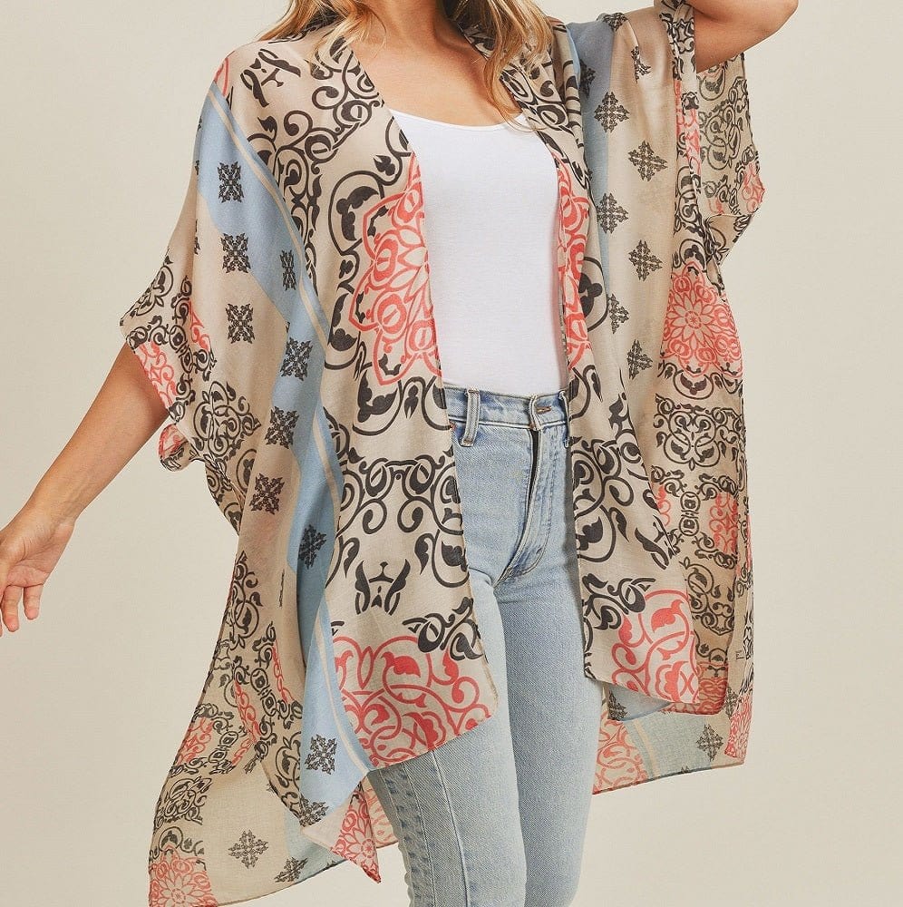 MS0211 Bohemian Pattern Beach Summer Kimono - MiMi Wholesale