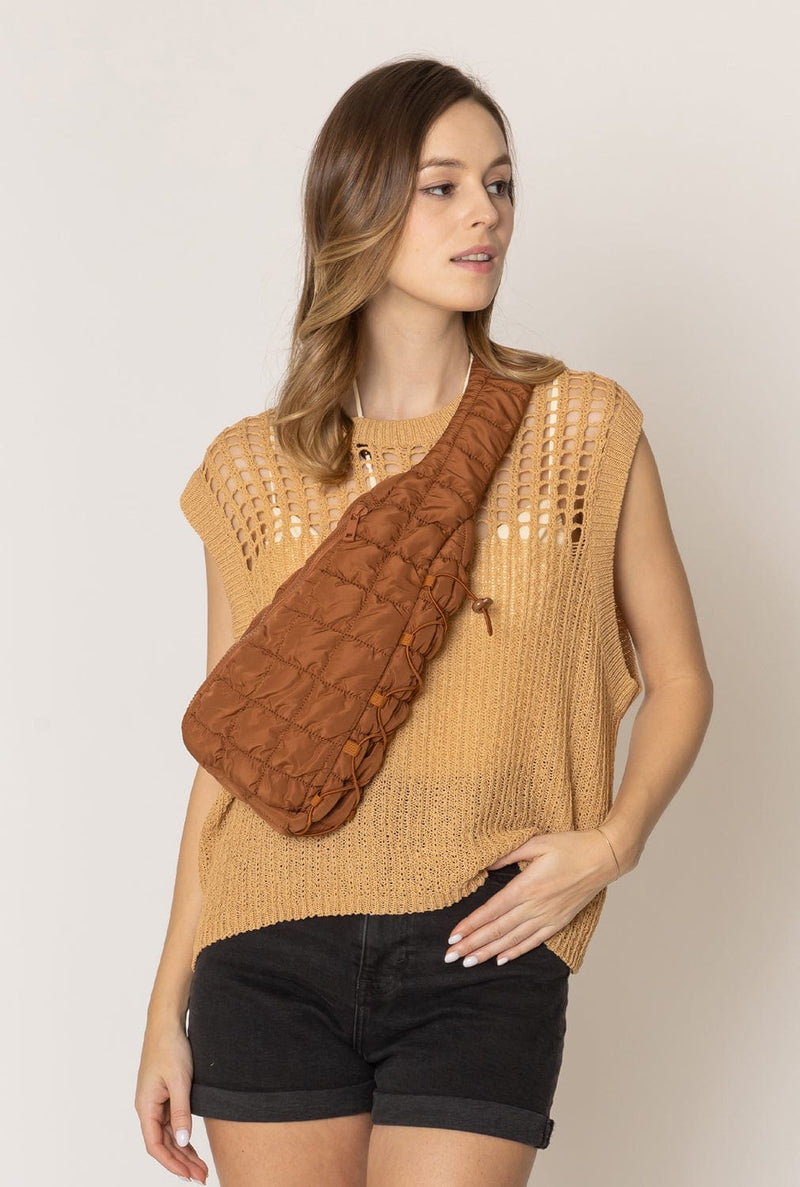 QBS410088 Brielle Quilted Sling Bag - MiMi Wholesale
