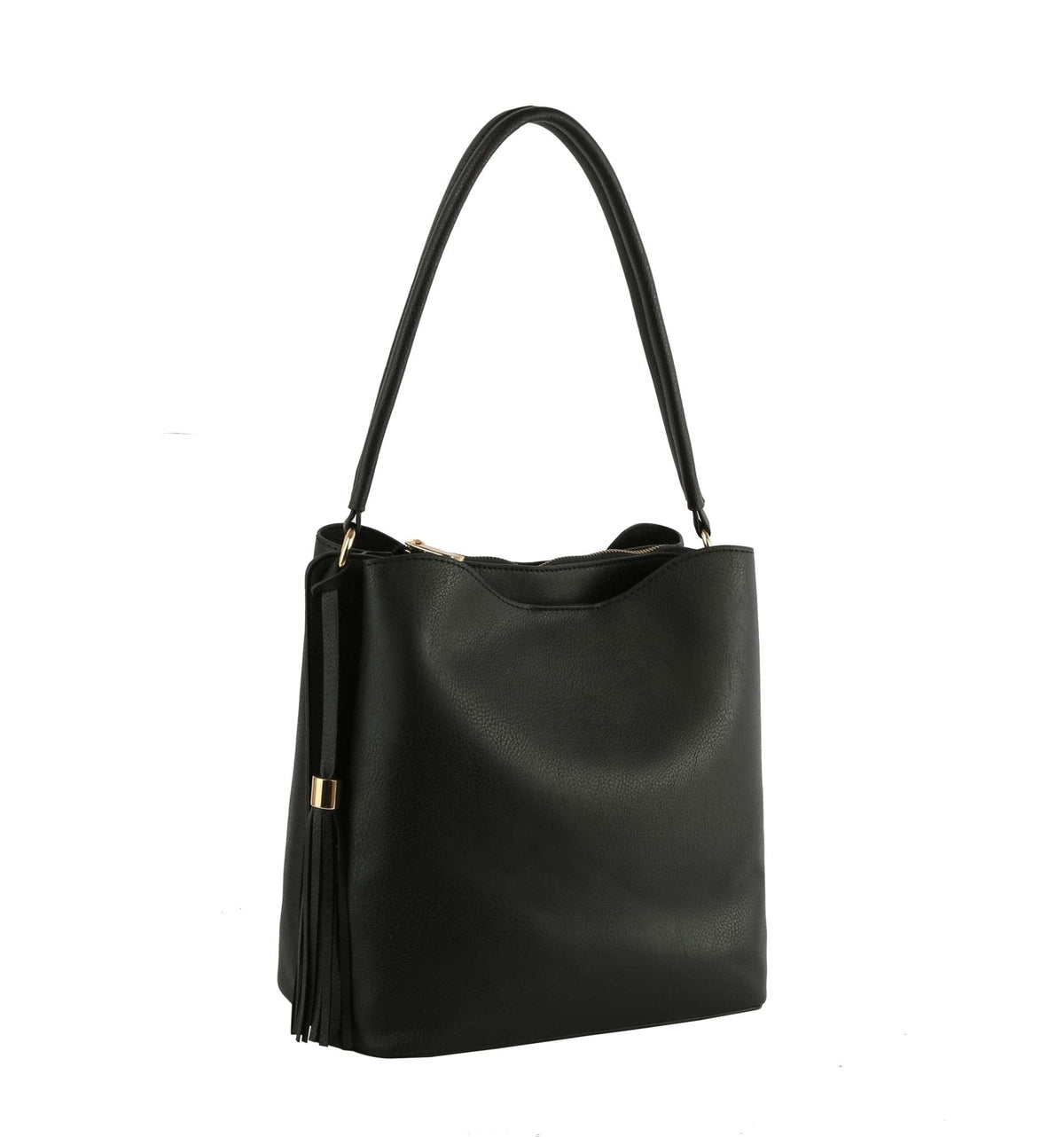 S0542 Simple HOBO W/ Tassel and Multi Compartments - MiMi Wholesale