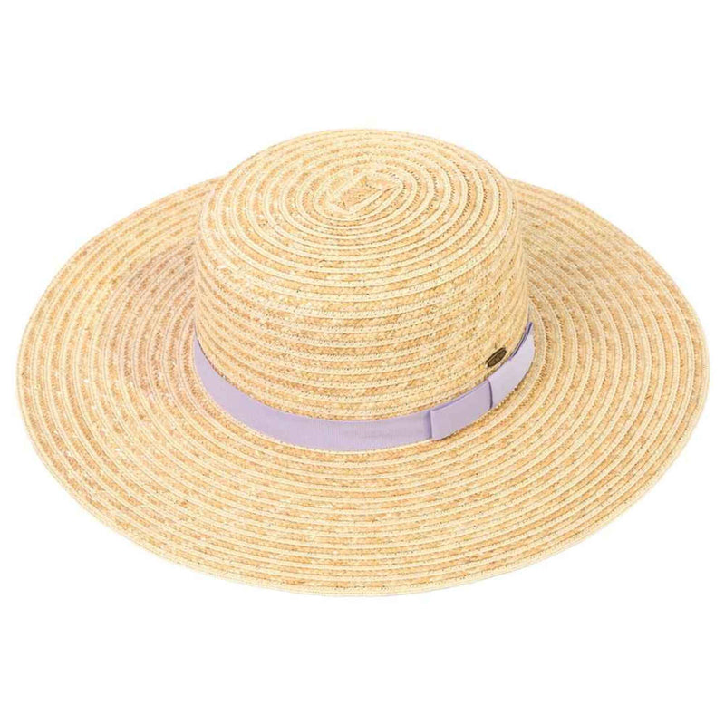 STH03 Grosgrain Ribbon Band Boater Hat - MiMi Wholesale