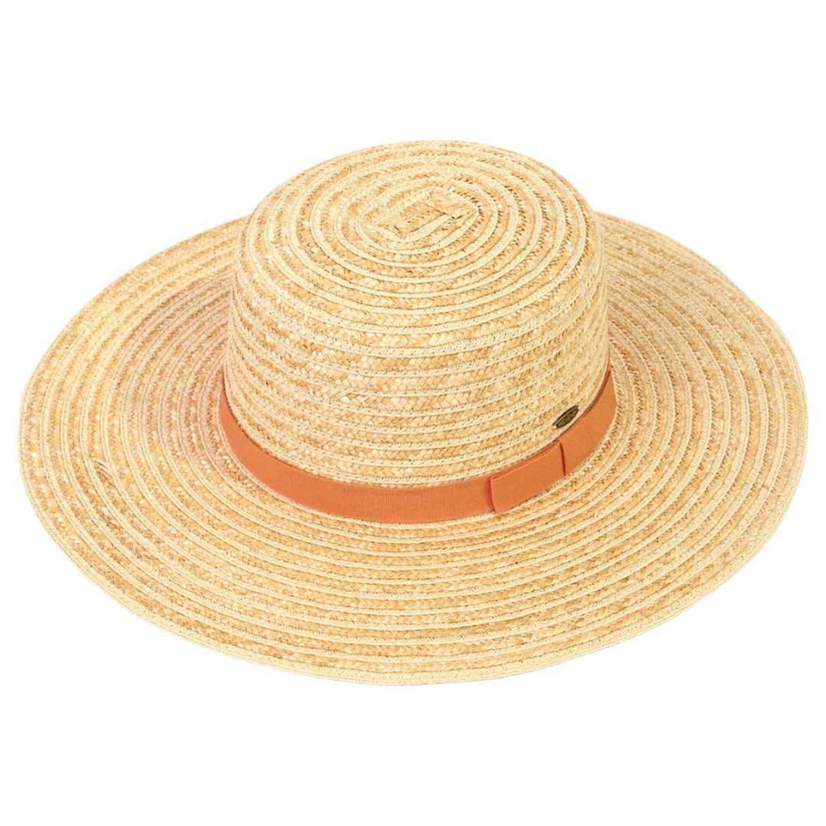 STH03 Grosgrain Ribbon Band Boater Hat - MiMi Wholesale