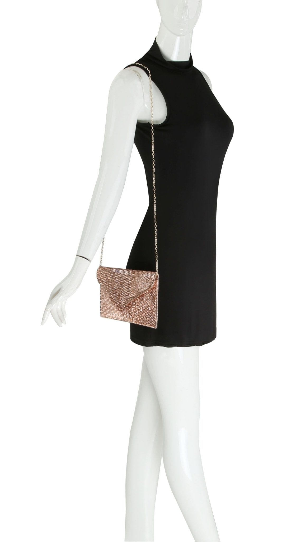 TD0025 Jennifer Metallic Woven Rhinestone Envelope Clutch - MiMi Wholesale