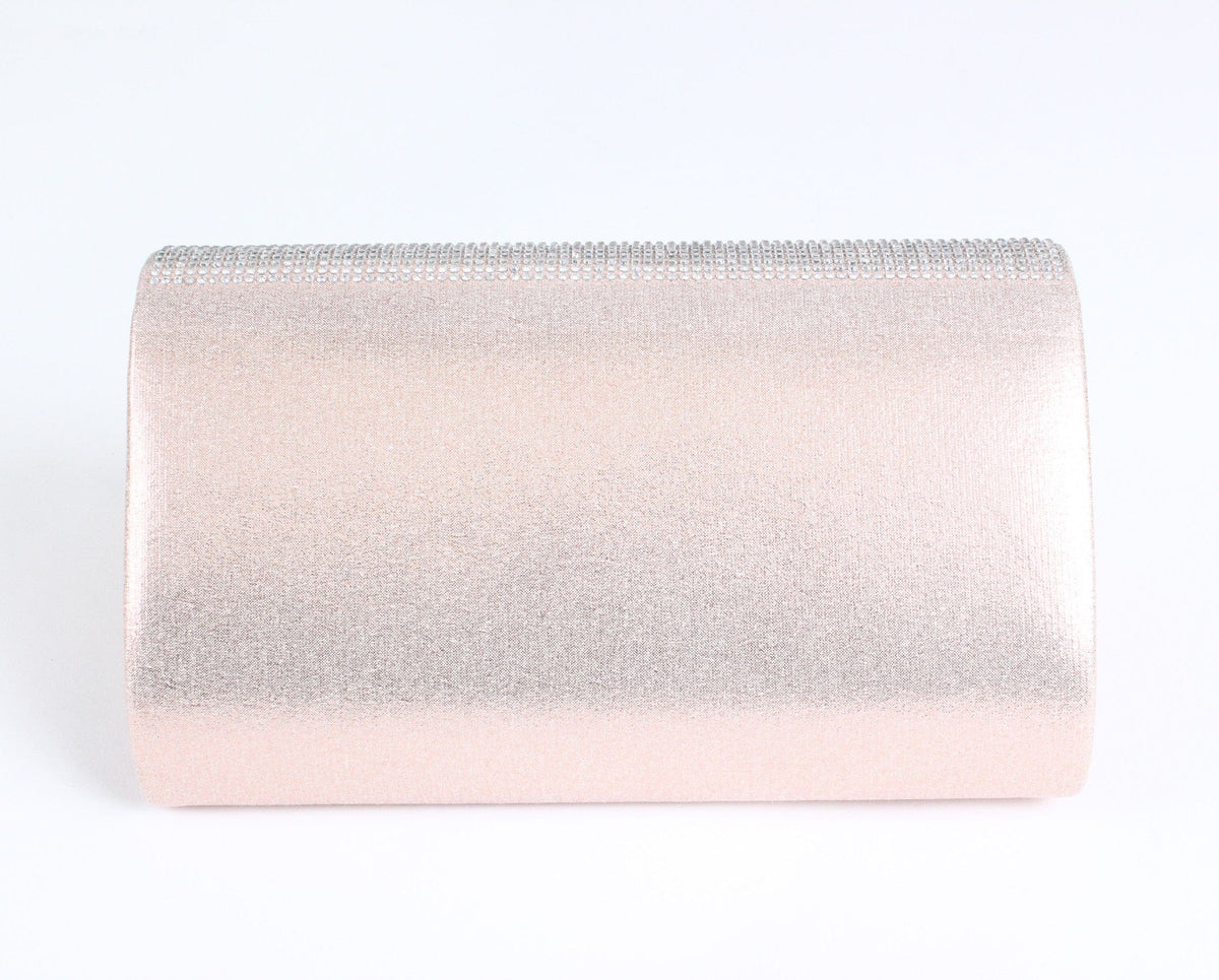 TG10033 Rounded Back Rhinestone Flap Clutch - MiMi Wholesale