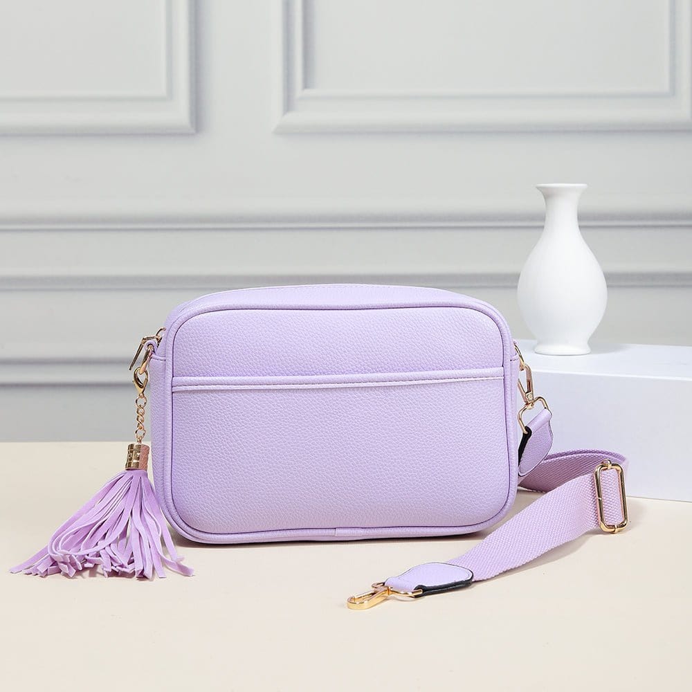 TG10204 Solid Color Tassel Camera Crossbody Bag - MiMi Wholesale