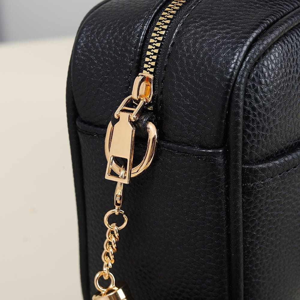 TG10204 Solid Color Tassel Camera Crossbody Bag - MiMi Wholesale