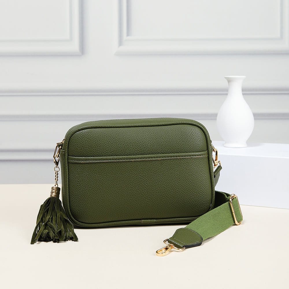 TG10204 Solid Color Tassel Camera Crossbody Bag - MiMi Wholesale