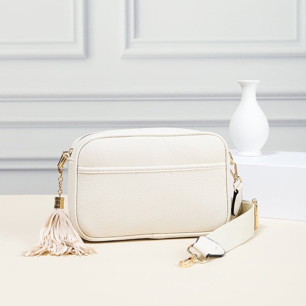 TG10204 Solid Color Tassel Camera Crossbody Bag - MiMi Wholesale