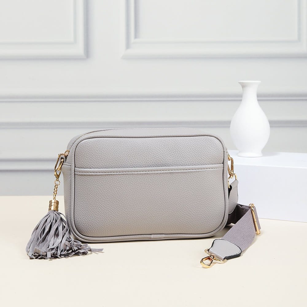TG10204 Solid Color Tassel Camera Crossbody Bag - MiMi Wholesale