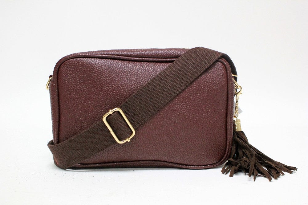 TG10204 Solid Color Tassel Camera Crossbody Bag - MiMi Wholesale