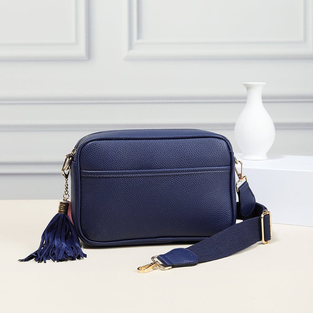 TG10204 Solid Color Tassel Camera Crossbody Bag - MiMi Wholesale