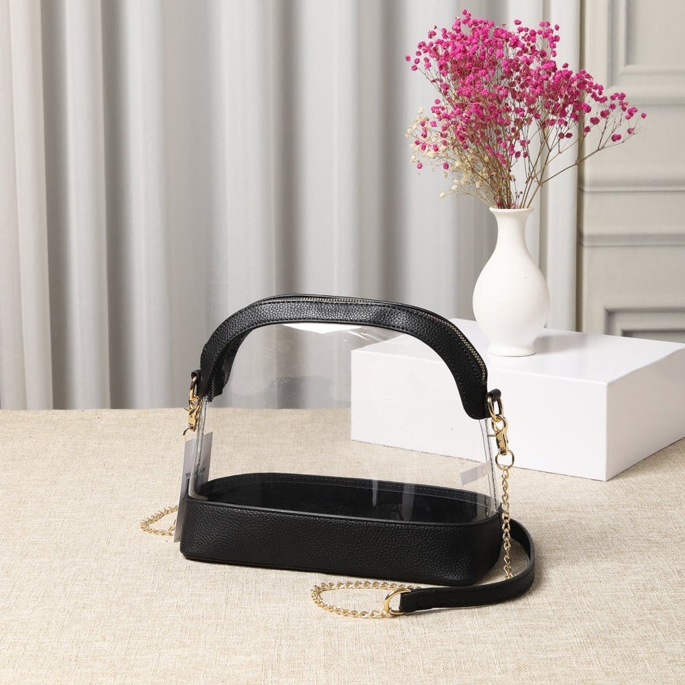 TG10434 Sienna Dome Clear Handbag With Chain Strap - MiMi Wholesale