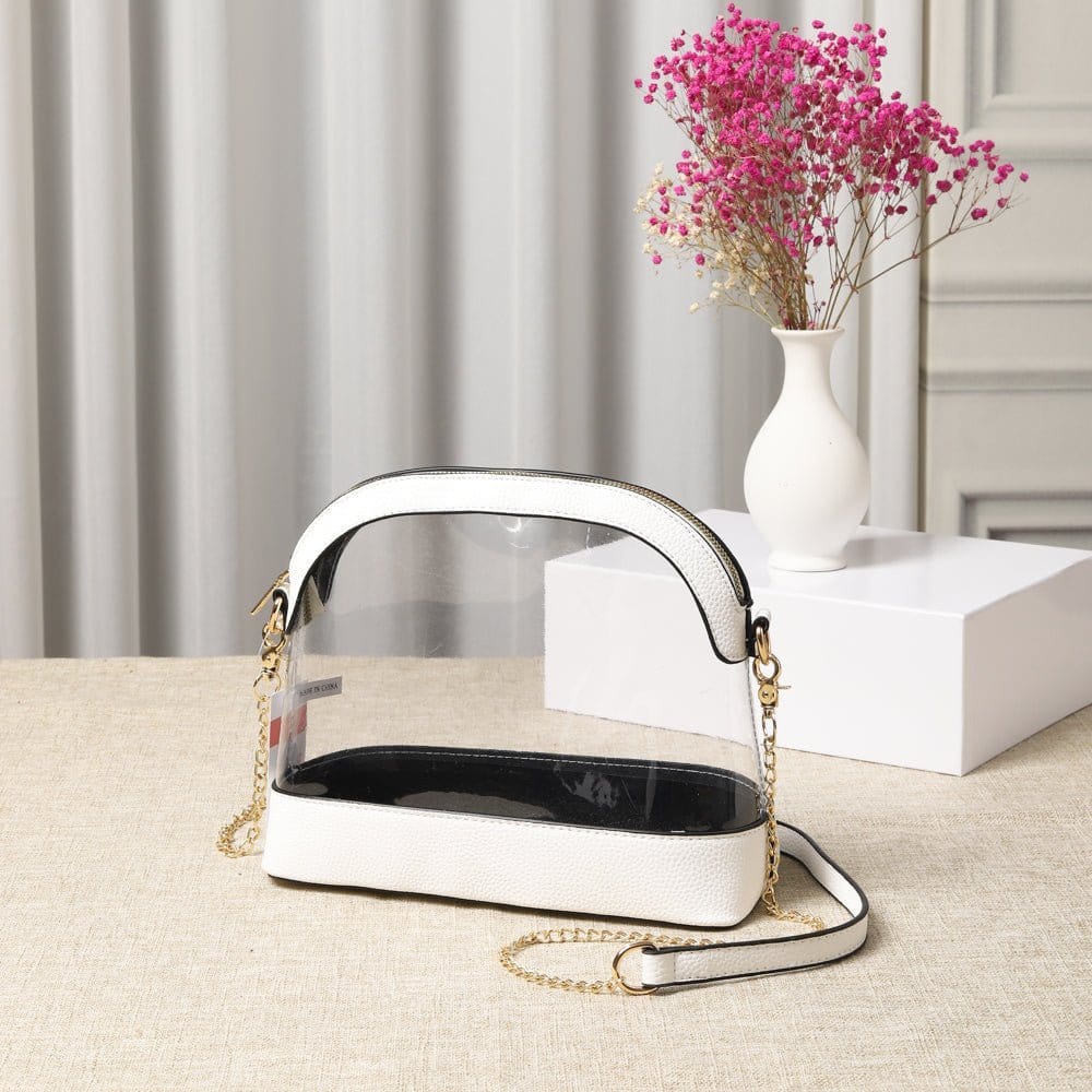 TG10434 Sienna Dome Clear Handbag With Chain Strap - MiMi Wholesale