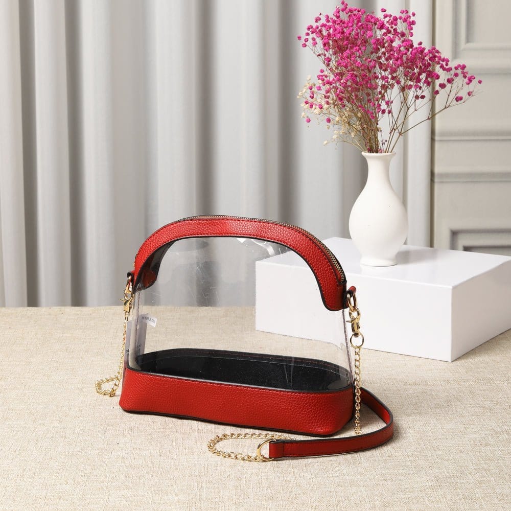 TG10434 Sienna Dome Clear Handbag With Chain Strap - MiMi Wholesale