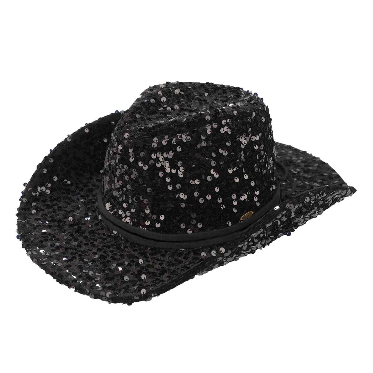 VCC0071 Jasmine Sequin Cowboy Hat - MiMi Wholesale