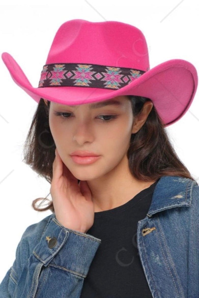 VCE0063 Fernanda Southwest Pattern Cowboy Hat - MiMi Wholesale