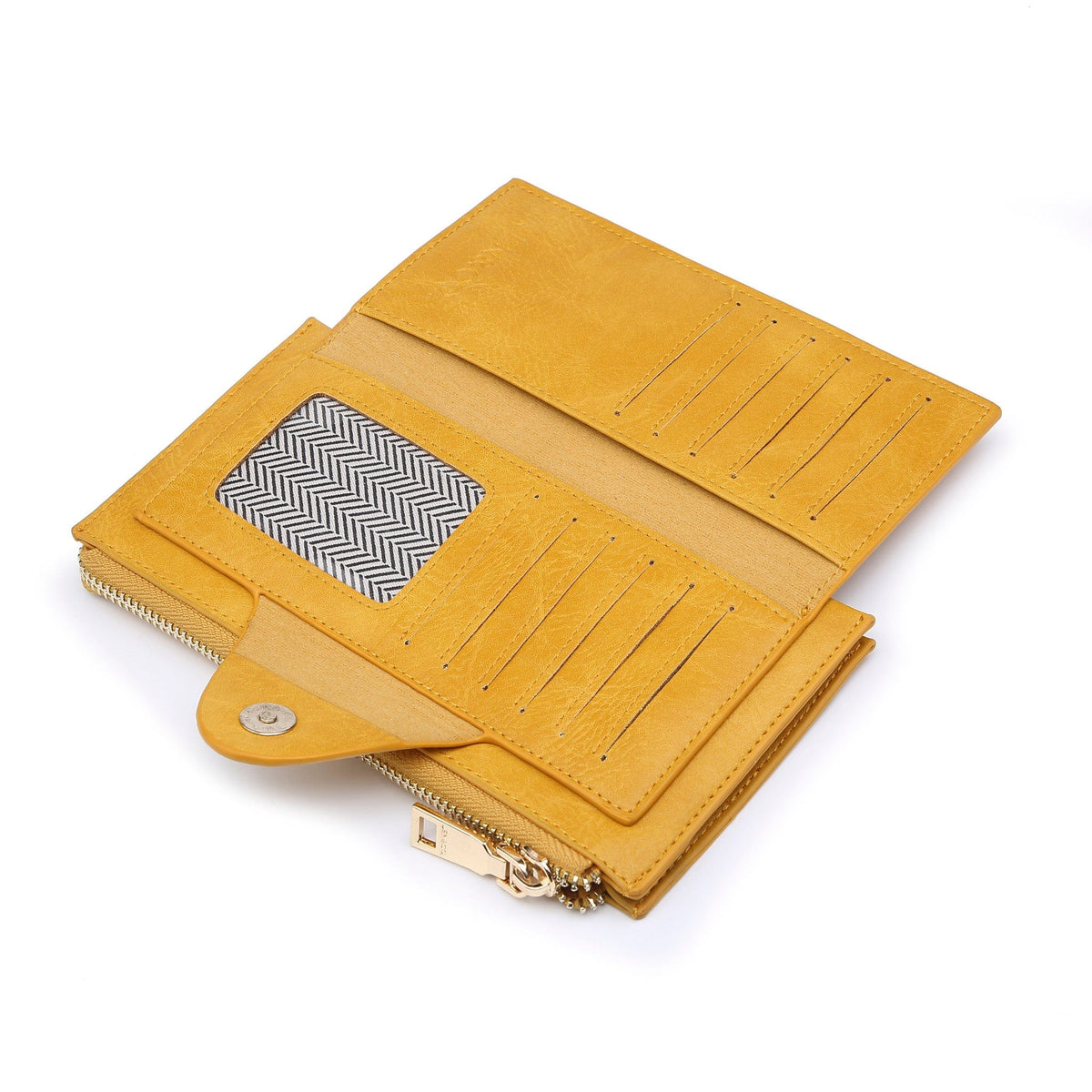 WL0004SNK Kyla Snake RFID Wallet w/ Snap and Zip Closure - MiMi Wholesale