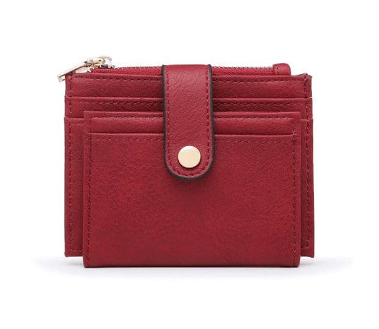 WL1904 Mini Snap Button Wallet & Cardholder w/ Zipper Pocket - MiMi Wholesale