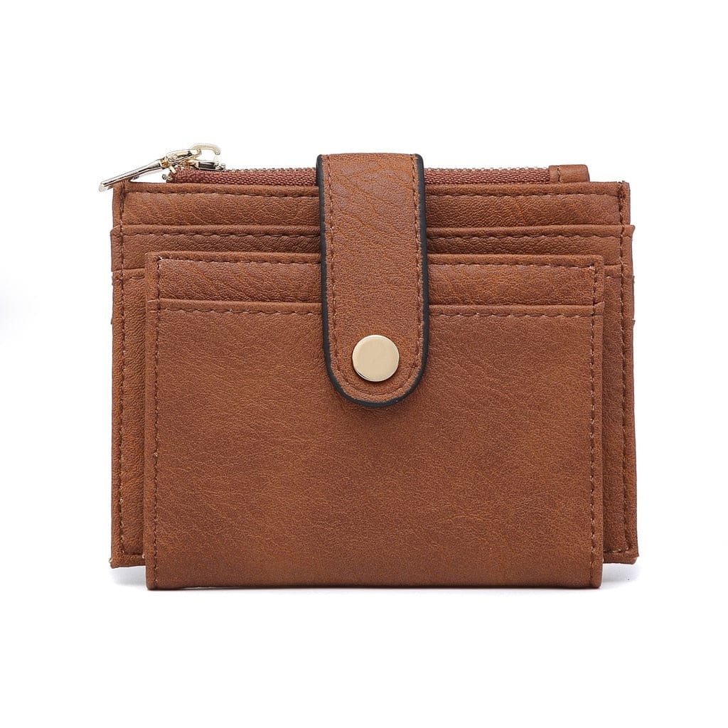 WL1904 Mini Snap Button Wallet & Cardholder w/ Zipper Pocket - MiMi Wholesale