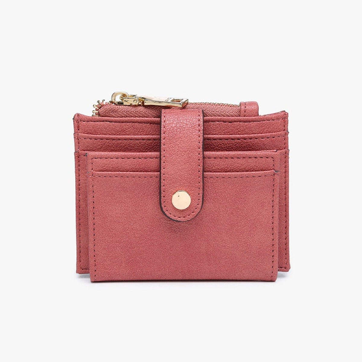 WL1904 Mini Snap Button Wallet & Cardholder w/ Zipper Pocket - MiMi Wholesale
