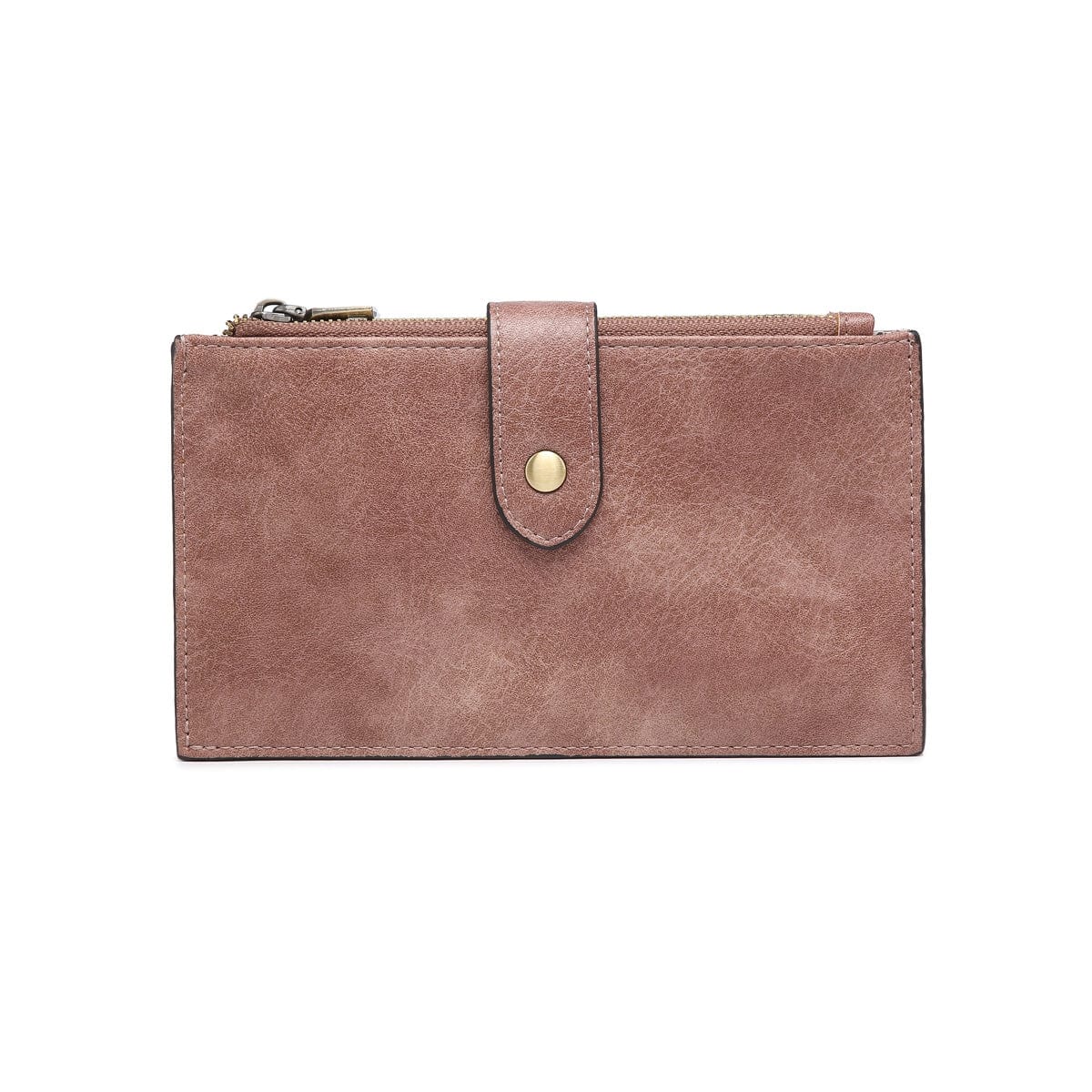 WL1969RF Two Compartment Snap Button Wallet w/ Zipper - MiMi Wholesale