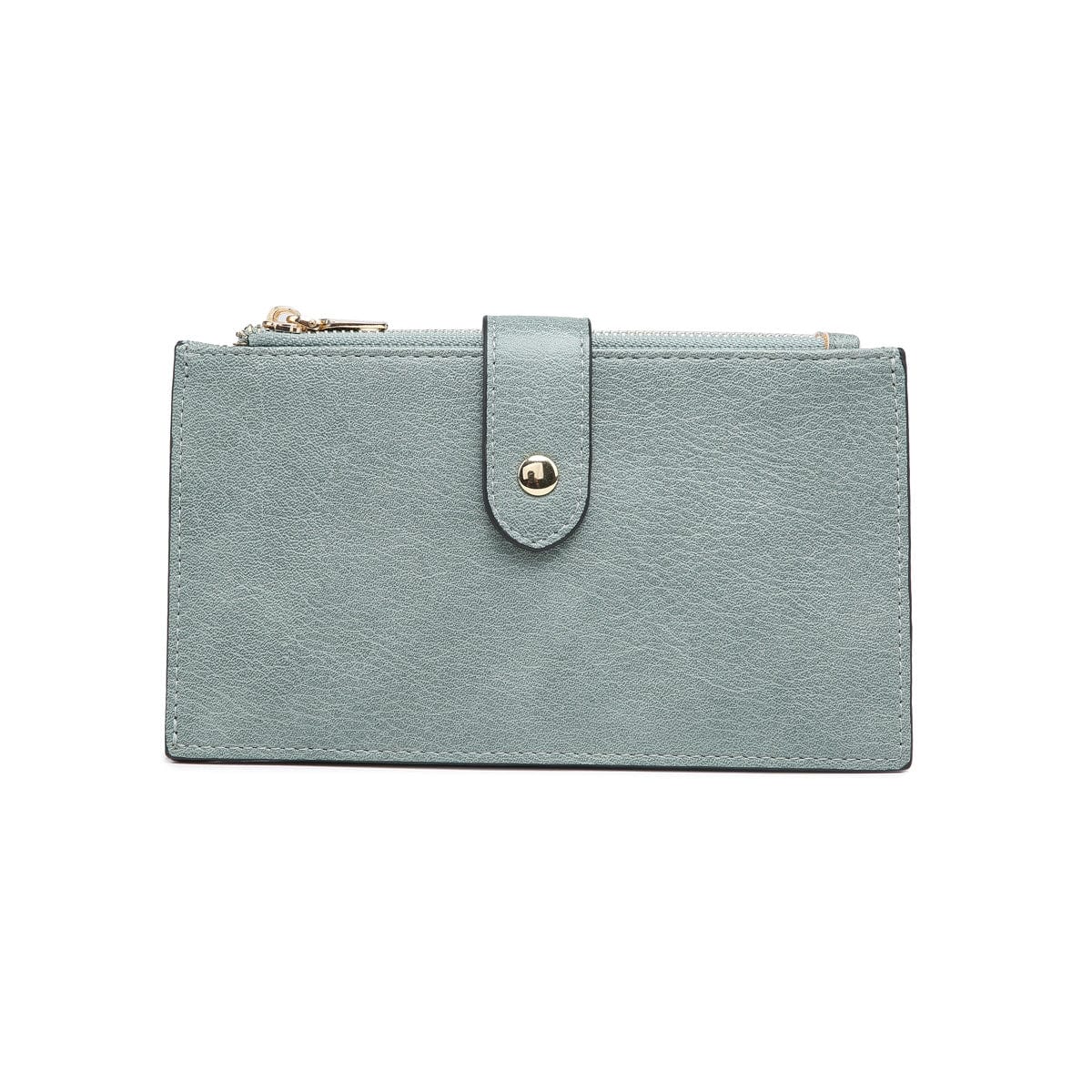 WL1969RF Two Compartment Snap Button Wallet w/ Zipper - MiMi Wholesale