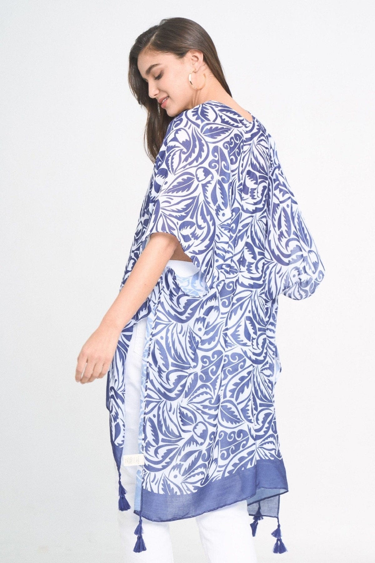 WLK310059 Fiona Floral Paisley Print Kimono - MiMi Wholesale