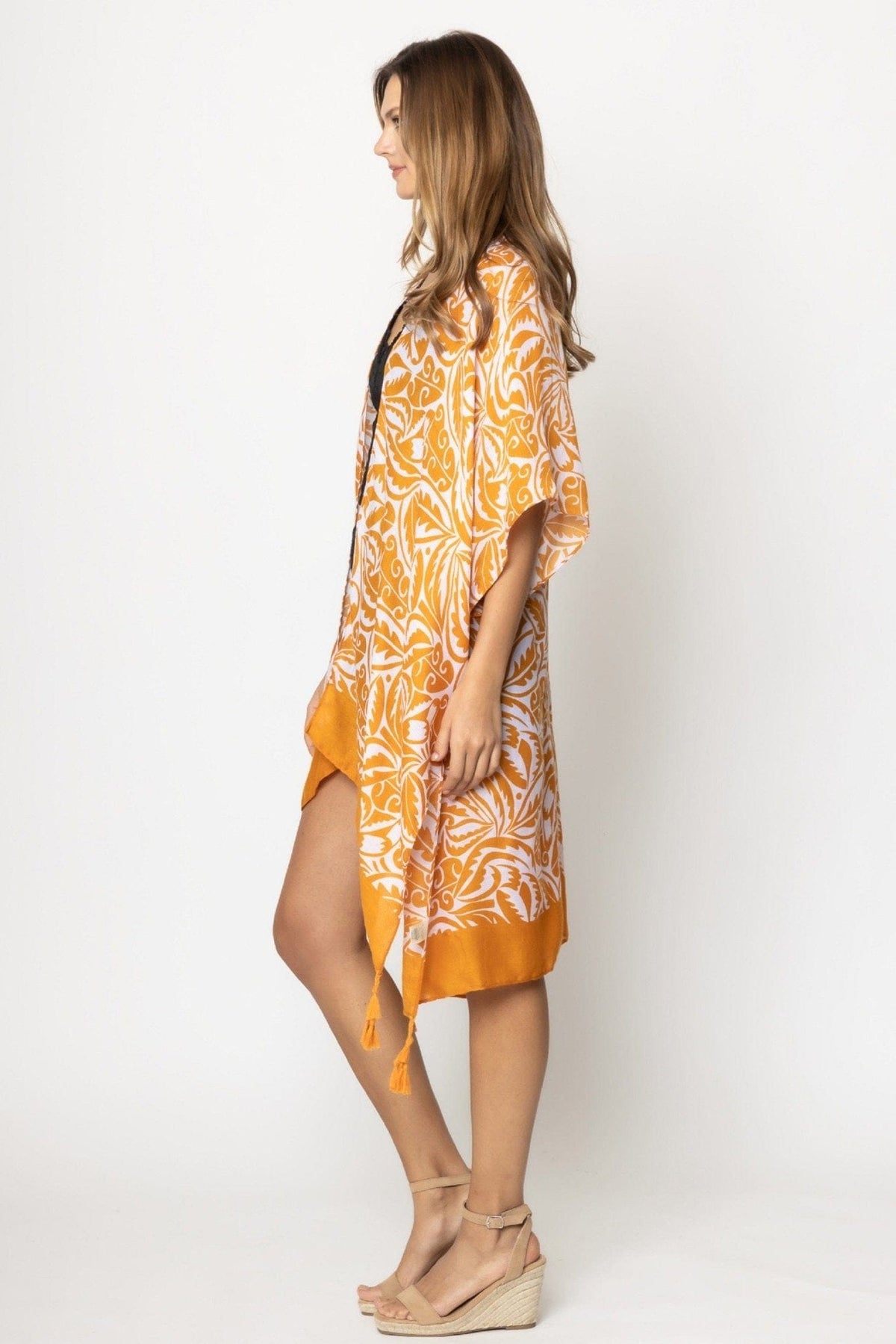 WLK310059 Fiona Floral Paisley Print Kimono - MiMi Wholesale