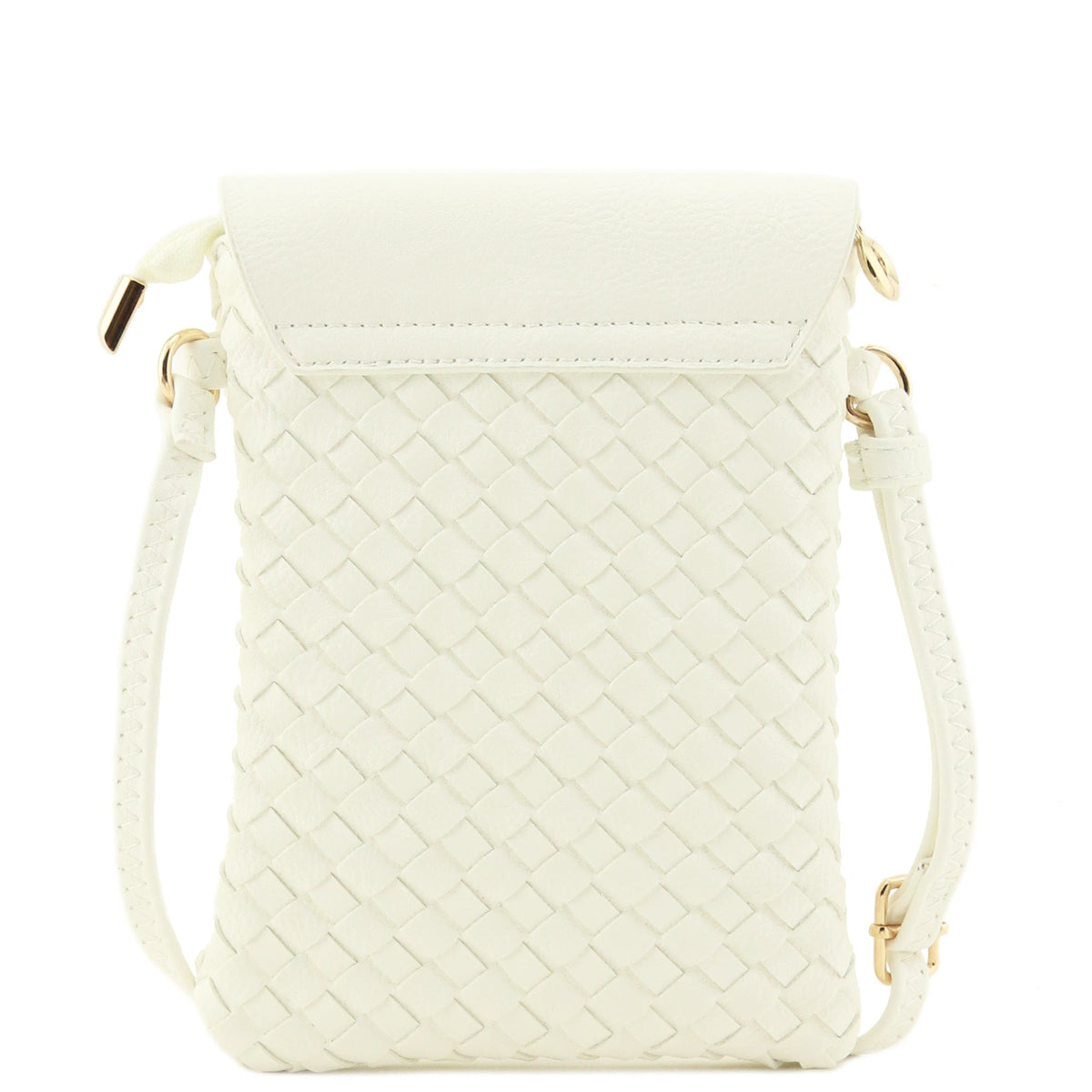 WU115 Wanda Woven Flapover Crossbody Bag Cell Phone Purse - MiMi Wholesale